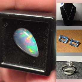 MaxSold Auction: This online auction features Moissanite jewelry and loose gemstones such as citrines, sapphires, tanzanites, opals, aquamarines, rubies, zircons, emeralds, topaz, amethysts, moonstones, and more!