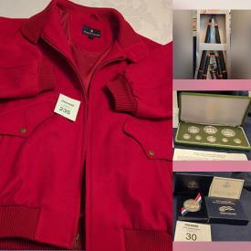 MaxSold Auction: This auction features Avon Bottles, Linens, Coins, Shoes, Handbags, Throws, Kitchen Storage, Books, Office Supplies, Cameras, Bakeware, Jewelry , Linens,   and much much more!