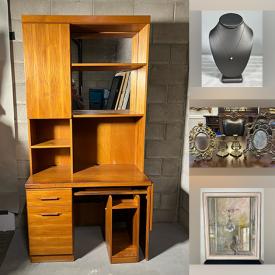 MaxSold Auction: This online auction features Robert Bateman prints, Joseph Plaskett painting, mirrors, Judaica Kiddish cups, Swarovski figurines, perfume compacts, silver & gold jewelry, stone sculptures, slag glass lamp, art glass, mantel clocks, vintage Goebel figurines, art pottery, Jasperware Christmas plates, antique books, teacup/saucer sets, trinket boxes, vinyl records, vintage smoking pipes, computer desk, Royal Doulton figurines, and much, much, more!!!