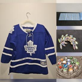 MaxSold Auction: This online auction features sports jerseys & collectibles, costume jewelry, original paintings, watches, cuckoo clocks, crock, coins, antique smoking pipes, art glass, soapstone carving, perfume bottles, vintage marbles, Pokémon cards, sports trading cards, HO trains, art pottery, Roseville pottery, Belleek, teacup/saucer sets, Magic: The Gathering cards, insulator, stamps, oil lamp, art books, and more!