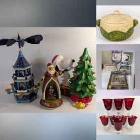 MaxSold Auction: This online auction features collector plates, vintage Carlton ware, vintage Majolica pottery, Chelsea art pottery, decanter sets, DVDs, teacup/saucer sets, vintage slag glass shade, World of Krystonia figures, cabbage dishware, perfume bottles, vintage demitasse cups/saucers, art glass, vintage ashtrays, men’s ties, Byers’ Choice carolers, craft kits, games, fabric, fishing gear, costume jewelry, transferware,  decorative plates, craft supplies, video games, art pottery, baby quilts, fabric, Carnival glass, and more!\n