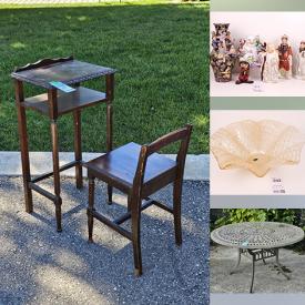 MaxSold Auction: This online auction features Martaban pottery, art glass, Whittier pottery, vintage Blue Willow, Sadler tea set, teacup/saucer sets, decanters, antique mantel clock, Depression glass, skis, golf clubs, lawn mowers, garden tools, vintage snow racers, washer, adjustable bed base, vintage toys, BBQ grill, patio furniture, small kitchen appliances, and more!