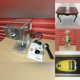 MaxSold Auction: This online auction features small kitchen appliances, vintage floor lamp, area rug, antique samovar, antique furniture, Breuer Cesca chairs, vintage lamp shades, headphones, and more!\n