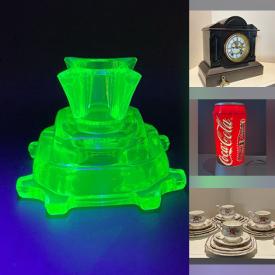 MaxSold Auction: This online auction features metal signs, silver jewelry, comics, mantle clock, vintage tins, vintage ashtrays, children’s books, Coca-Cola collectibles, collector spoons, coins, uranium glass, salts collection, art pottery, art glass, vintage photos, marbles, S&P shakers, vintage glass auto lenses, costume jewelry, teacup/saucer sets, and more!