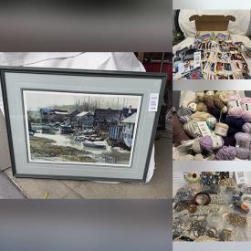 MaxSold Auction: This online auction features stained glass box, trinket boxes, puzzles, art glass, Beatrix Potter figure, costume jewellery, Italian Capodimonte figures, Precious Moments, indigenous artwork, yarn, jewellery making supplies, collector plates, brass horse tack, porcelain doll, souvenir spoons, art pottery, watches, Blue Mountain pottery, insulators, garden art, David Winter houses, sports trading cards, crafting supplies, Pokémon cards, Swarovski jewellery, Robert Bateman prints, and more!