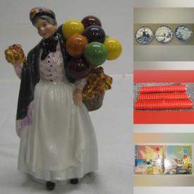 MaxSold Auction: This online auction features Royal Doulton figurines, DVDs, Blu-ray discs, power tools, women’s clothing, costume jewelry, tabletop fountain, stamps, pet products, CDs, quilt, vintage Delft plates, antique bottle, toys, games, small kitchen appliances, Bunnykins, Robert Bateman prints, children’s books, Blue Mountain pottery, Lladro figurine, die-cast vehicles, and more!\n