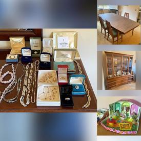 MaxSold Auction: This online auction features jewelry, figurines, Ethan Allen furniture, books, records, vintage dollhouses, holiday decor, toys, Pfaltzgraff dinnerware, vintage lamps, bikes, artwork, crystal, live plants, women’s clothing, outdoor decor, linens, serveware, Hummel figurines, storage, electronics, and much, much, more!!!!!!!!