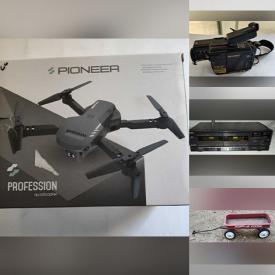 MaxSold Auction: This online auction features new items, including pet products, Glarry drums, baby toys, chandeliers, ceiling fan, men’s & women’s clothing, dining chairs, drone, clear umbrellas, and vintage camcorders, reel projector, home electronics, dryer, garden tools, chainsaw, printer, monitors, TVs, wheelchairs, golf clubs, and more!