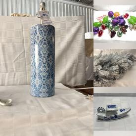 MaxSold Auction: This online auction features decorative teapots, planters, blue & white collectibles, trinket boxes, Jasperware, decorative seashells, NIB lawnmower, table lamps, room divider, dining tabletops, mirrors, garden tools, and more!