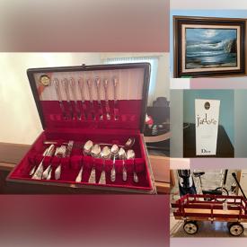 MaxSold Auction: This online auction features vinyl records, wood figurines, vintage ashtrays, collector plates, vintage sofa, gold & costume jewelry, watches, dining room table & chairs, teacup/saucer sets, small kitchen appliances, bar stools, bar on wheels, exercise equipment, bookcase, sewing machine, women’s clothing, TV, and more!