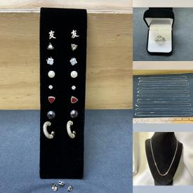 MaxSold Auction: This online auction features sterling silver jewelry including chains, necklaces, pendants, earrings, rings, lockets, bracelets, and more!