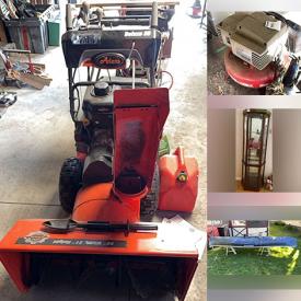 MaxSold Auction: This online auction features vinyl records, model kits, printer, sewing machine, chest freezer, cuckoo clock, cranberry glass, portable AC unit, small kitchen appliances, Blue Mountain pottery, wicker furniture, chainsaws, garden tools, canoe, pressure washer, BBQ grill, power & hand tools, camping gear, rolling tool chest, snow blower, air compressors, welder, and more!