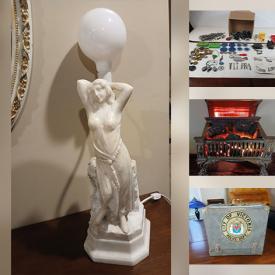 MaxSold Auction: This online auction features Art Nouveau lamp, vintage toys, vinyl records, quilts, wooden model ships, costume jewelry, Enesco porcelain figurines, marbles, art supplies, faux fireplace, vintage tins, DVDs, wood carving, vintage mirrors, garden art, and more!n
