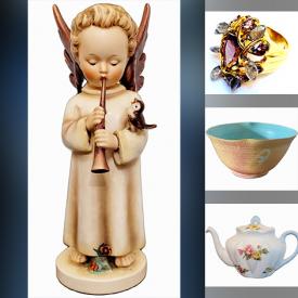 MaxSold Auction: This online auction features teacup/saucer sets, art glass, Portmeirion, silver & costume jewellery, silk scarves, antique Flow Blue plate, vinyl records, stained glass lamp, stamps, art pottery, decorative plates & teapots, quilt, women’s clothing & footwear, Hummel, and more!