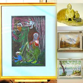 MaxSold Auction: This online auction features Lucy Tasseor Tutsweetok drawing, Inuit carvings, Jan van Dyk painting, wood wall masks, Dorothy Pullen painting, teacup/saucer sets, and more!