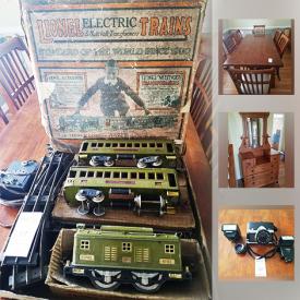 MaxSold Auction: This online auction features dressers, head boards, ladder, model train, cameras, table saw, television, sports memorabilia, car carrier, and much more!