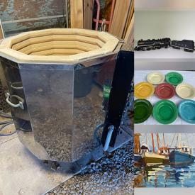 MaxSold Auction: This online auction features electric pottery kiln, vintage Pyrex, novelty teapot set, uranium glass, mini fridge, Fiestaware, Antique Chinese bowl, German pottery, pet products, jadeite, fishing gear, bike rack, pot lights, model railroad cars & buildings, hand tools, teacup/saucer sets, insulators, vintage matchbook collection, Depression glass, decorative plates, banknotes, antique canning jars, stamps, vintage maps, and more!