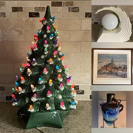 MaxSold Auction: This online auction features vintage gold, silver & costume jewelry, Swarovski jewelry, pocket & wrist watches, vintage Art Deco lamp, outerwear, antique pantry jars, art glass, quilts, vintage Pyrex, cloisonne, Royal Doulton figurine, West German pottery, vintage disco ball, MCM chandelier, and more!
