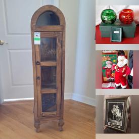 MaxSold Auction: This online auction features adjustable base bed, souvenir spoons, milk glass, vintage amber glass, vinyl records, Willow Tree, art glass, new beauty products, animated angels, Wade figurines, dry sink, wine rack, area rugs, floor vases, small kitchen appliances, power & hand tools, patio furniture, silver & costume jewelry, children’s books, Jasperware, Avon collectibles, fabric, cabbage leaf plates, craft supplies, women’s clothing, Holly Hobbie figurines, garden tools, bike, puzzles, golf clubs, storage totes, fitness gear, and more!