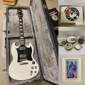MaxSold Auction: This online auction features wood train, small kitchen appliances, fitness gear,  women’s footwear, decorative plates, CDs, puzzles, games, guitar, teacup/saucer sets, Christmas village collection, men’s clothing, wetsuit, sewing machine, framed wall art, DVDs, and more!\n