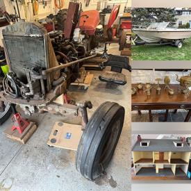 MaxSold Auction: This online auction features Doral boat/trailer, generator, chipper, garden tools, canoe, outboard motor, power & hand tools, sandblaster, boat tools, brass collectibles, vintage books, pet products, engine hoist, small kitchen appliances, fitness gear, monitors, patio furniture, games, area rugs, doll house, violin, costume jewelry, vintage tractor parts, and more!