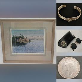 MaxSold Auction: This online auction features vintage wood carvings, antique Chinese lacquer boxes, collector plates & spoons, matchbook collection, silver, gold, & costume jewelry, watches, art glass, metal figure, vintage ashtrays, wine rack, soapstone sculpture, agate eggs, coins, jadeite bangles, snuff bottle, vintage CFL helmet lamps, Stan Greene serigraph, and more!