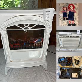 MaxSold Auction: This online auction features office supplies, games, puzzles, toys, decorative plates, NIB ceiling fan, electric stove/heater, TV, art glass, pie bird collection, cookie jars, teacup/saucer sets, Lladro figurines, window AC units, bakeware, power & hand tools, planters, yarn, craft & sewing supplies, small kitchen appliances, antique books, quilting supplies, exercise equipment, sewing machines, refrigerator, patio furniture, chest freezer, garden tools, lawn mower, chainsaw, Lenox spice village, and more!