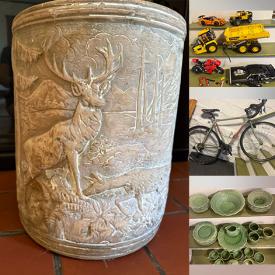 MaxSold Auction: This online auction features McCoy pottery, Stanhope corn pottery, Roseville pottery, midcentury table lamps, antique books, Carnival glass, tea sets, teacup/saucer sets, cookie jar, sports collectibles, Legos, comics, bike, Lego Technic models, vintage clothing, and more!