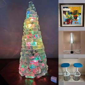 MaxSold Auction: This online auction features firework chandelier light, shell armchairs, violin, Tom Thomson print, hand tools, Waterford crystal, waterfall side tables, NIB pendant light, teacup/saucer sets, outdoor chairs, barstools, Portmeirion plates, new dual monitor arm, oil lamps, art pottery, and more!