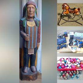 MaxSold Auction: This auction features Antique Steamer Trunk, Vintage Video Game Systems, Jewelry, Mirrors, Model Toys, Dollhouse, Magazines, Photography Equipment, Accordion, Lamps, Gramophone, Dinnerware, Watches, Candleholders, Tins, Radios, Croquet Sets, Vintage Kitchenware, Frames, Books, Skis,   Wood Chairs, Baskets, Vintage Suitcases, Tupperware,  Signs, Typewriters, Holiday Decor,  Linens, VHS,  Cash Register, Clothing and much much more!