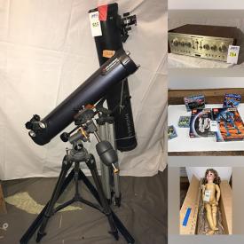 MaxSold Auction: This online auction features power & hand tools, welding supplies, rolling tool box, TV, bar stools, desktop computers, accessories, & components, Radko ornaments, craft supplies, men’s clothing, fabric, children’s books, yarn, speakers, planters, turntables, vintage microscope & accessories, home electronics, cameras, camping gear, photography gear, scuba accessories, telescopes, CDs, toys, Legos, vinyl records, coins, banknotes, costume jewelry, metal shelving, and much, much, more!!!