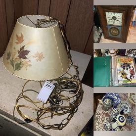 MaxSold Auction: This online auction features collector plates & spoons, bell collection, teacup/saucer sets, miniature tea sets, S&P shaker collection, art glass, Royal Doulton figurine, porcelain dolls, decorative teapot collection, perfume bottles, David Winter collectibles, children’s books, comics, First Day covers, stamps, vintage postcards, sports trading cards, matchbook collection, Coca-Cola collectibles, Avon collectibles, antique clock, stained glass lamp, crock, antique crates, antique mantel clocks, decanters, Dornbush hanging light, and much, much, more!!!