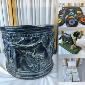 MaxSold Auction: This online auction features storage tubs, costume jewelry, nutcracker collection, vinyl records, cookie jar, art book, toys, planter, Hackel original artwork, ladders, new children’s clothing, vintage marbles, art pottery, Fiestaware, craft supplies, and more!