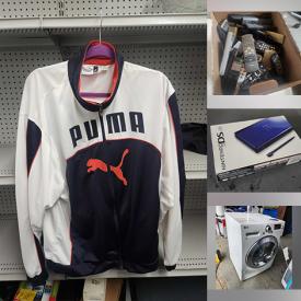 MaxSold Auction: This online auction features video game console & games, printers, electric scooter, stereo components, DVDs, Sentry safe, projectors, drone, chandelier, Star Wars collectibles, small kitchen appliances, beauty appliances, washer, dishwasher, hand tools, virtual reality headsets, new shipping boxes, storage totes, indoor cameras, sewing machine, home security system, karaoke players, TVs, steins, air compressor, bikes, craft supplies, play kitchen, home electronics, golf clubs,  garden tools, patio heater, and much more!