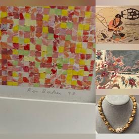 MaxSold Auction: This online auction features Ron Baker painting, Harry Rankin watercolor, silver jewelry, Luciano Ceschia lithographs, wall tapestries, antique engraving, antique map, Trisha Romance, area rug, sewing machine, leather wallets, portable playard, art glass, pet products, collector plates, Royal Doulton figurine, small kitchen appliances, leather sofa, women’s clothing, outerwear, and more!