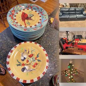 MaxSold Auction: This online auction features porcelain music box, artificial plants, electric organ, art pottery, pet products, exercise equipment, crock, carved figurines, planters, decorative plates, teacup/saucer sets, leather furniture, Precious Moments, Willow Tree, antique porcelain doll, power tools, art glass, antique sewing machine, and more!\n