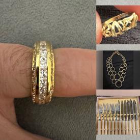 MaxSold Auction: This online auction features silver, gold & costume jewelry, decorative spoons, coin, aluminum scoops, NIB LED ceiling light, and more!n