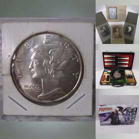 MaxSold Auction: This online auction features NIB Infinity Instruments clocks, sports trading cards, costume jewelry, puzzles, antique postcards, steins, sports collectibles, children’s books, vintage toys, fishing gear, coins, small kitchen appliances, Pokémon collectibles, mini refrigerator, stained glass hanging, Funko Pop, and more!
