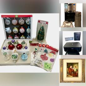 MaxSold Auction: This online auction features vintage buttons, vintage cookie jars, Christmas village houses, vintage postcards, 3D puzzles, Snowbabies, DVDs, office supplies, yarn, small kitchen appliances, Fenton glass, costume jewelry, wall masks, vintage animal planters, vintage hens on nests, vintage marbles, printer, pet products, comics, and more!