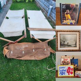 MaxSold Auction: This online auction features vintage advertising signs, vintage tins & bottles, sports trading cards, vintage maps, religious prints, vintage sports banners, sports collectibles, stamps, buttons, Bunnykins, vintage automotive parts, and more!