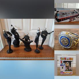 MaxSold Auction: This online auction features art pottery, Blue Mountain pottery, Hoselton sculpture, wood carvings, Funko Pops, wooden peg people, sports collectibles, sports trading cards, stein, art glass, Wade figurines, vintage children’s books, hand tools, NIB air hockey table, new games, Mighty Beanz collection, and more!