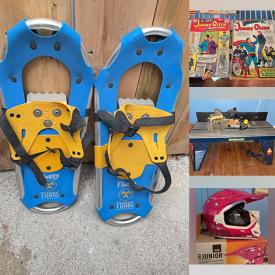 MaxSold Auction: This online auction features telescope, power & hand tools, desk, collectible die-cast, electrical supplies, virtual reality headset, sports trading cards, puzzle, comics, games, vintage toys, promotional items, collector plates, brass figurines, apothecary cabinet, stained glass shade, garden tools, art books, parabolic lighting, decorative plates, snowshoes, and more!\n