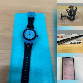 MaxSold Auction: This online auction features tools, saw blades, watches, clothing, camping gear, wireless earbuds, artwork, chargers, and much, much, more!!!!!