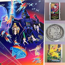 MaxSold Auction: This online auction features animation cell, sports trading cards, Star Wars collectibles, Pokémon cards, video games, coins, jerseys, action figure, toys, steins, collectors, porcelain doll, comics, teacup/saucer sets, Manga collectibles, DVDs, art pottery, bike, thimbles, Disney collectibles, costume jewelry, and more!