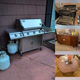 MaxSold Auction: This online auction features outerwear, milk glass, Pfaltzgraff, cookie jar, Depression glass, uranium glass, dining table & chairs, office supplies, desks & chairs, upright piano, printers, costume jewelry, air purifier, cameras, vintage vanity, cedar chests, TVs, vintage waterfall armoire, watches, electric organ, vintage Pyrex, small kitchen appliances, garden tools, electric fireplace, teapot collection, massage chair, home health aids, cuckoo clock, portable AC unit, vintage toys, floor safe, sewing machine, sentry safe, antique typewriter, vintage clothes press, exercise equipment, guitar, men’s clothing, fitness gear, drafting table, vinyl records, lawnmower, shredder, cultivator, chainsaws, garden art, BBQ grill, and much, much, more!!!