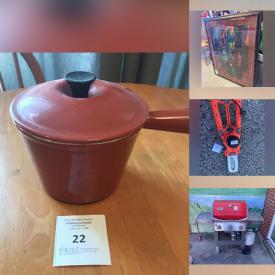 MaxSold Auction: This online auction features butcher block island, decorative plate, games, small kitchen appliances, teacup/saucer sets, art pottery, Chris Marin art, designer footwear, plastic shelving, pet products, garden tools, golf clubs, fitness gear, chainsaw,  BBQ grill, gaming chair, and more!