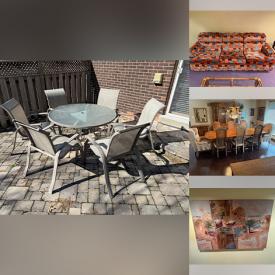 MaxSold Auction: This online auction features vintage Klaussner furniture, dining table & chairs, Michael Close watercolour, barstools, antique dresser, leather office armchairs, rattan furniture, MCM teak coffee table, Justin Coopersmith prints, refrigerator, dehumidifier, patio furniture, barstools, vinyl records, and much, much, more!!!