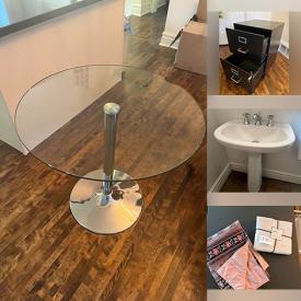 MaxSold Auction: This online auction features glass top tulip table, laptop, bathroom sinks, wine rack, adjustable bed frame, acrylic chairs, small kitchen appliances, fitness gear, pendant lights, drawer handles/knobs, pot lights, and more!