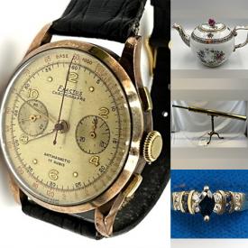 MaxSold Auction:  This online auction features antique telescope, gold & silver jewelry, watches, stone carving, Jasperware, perfume bottle, Heidi Daus jewelry, coins, banknotes, Herend Porcelain, art glass, antique theodolite, KLM Bols Dutch houses, trinket boxes, biscuit barrels, Barbara Anne Scott doll, porcelain flowers, Horace Valenting Vick oil paintings, Carnival glass, model ships, teacup/saucer sets, Moorcroft, vintage Russian lacquer boxes, Dresden figurines, Hubley cast iron doorstop, AJ Casson prints, Persian rugs, antique book, antique writing desk, autoharp, barristers bookcase, and much, much, more!!!