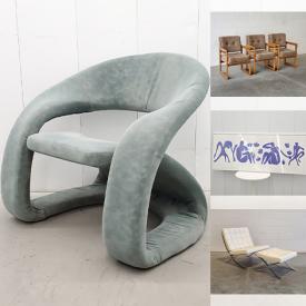 MaxSold Auction: This online auction features vintage Japanese pottery, art pottery, Maison Fondee print, Coca-Cola collectibles, Panton-style chairs, MCM chairs, cookie jar, rooster collection, Jaymar tongue chair, and more!